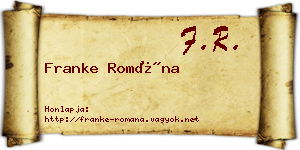Franke Romána névjegykártya